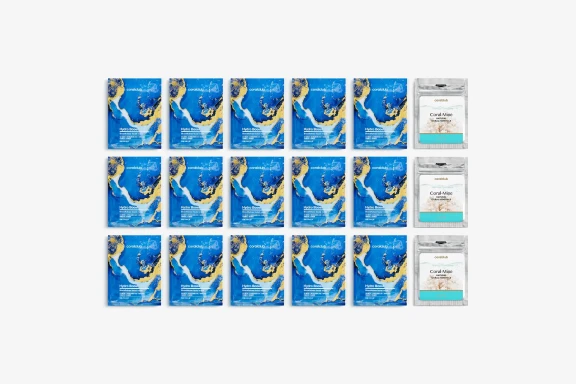 Hydro Boost Biocellulose Facial Mask, 25 ml, 15 paketėlių + Coral-Mine, 30 paketėlių po 1 g